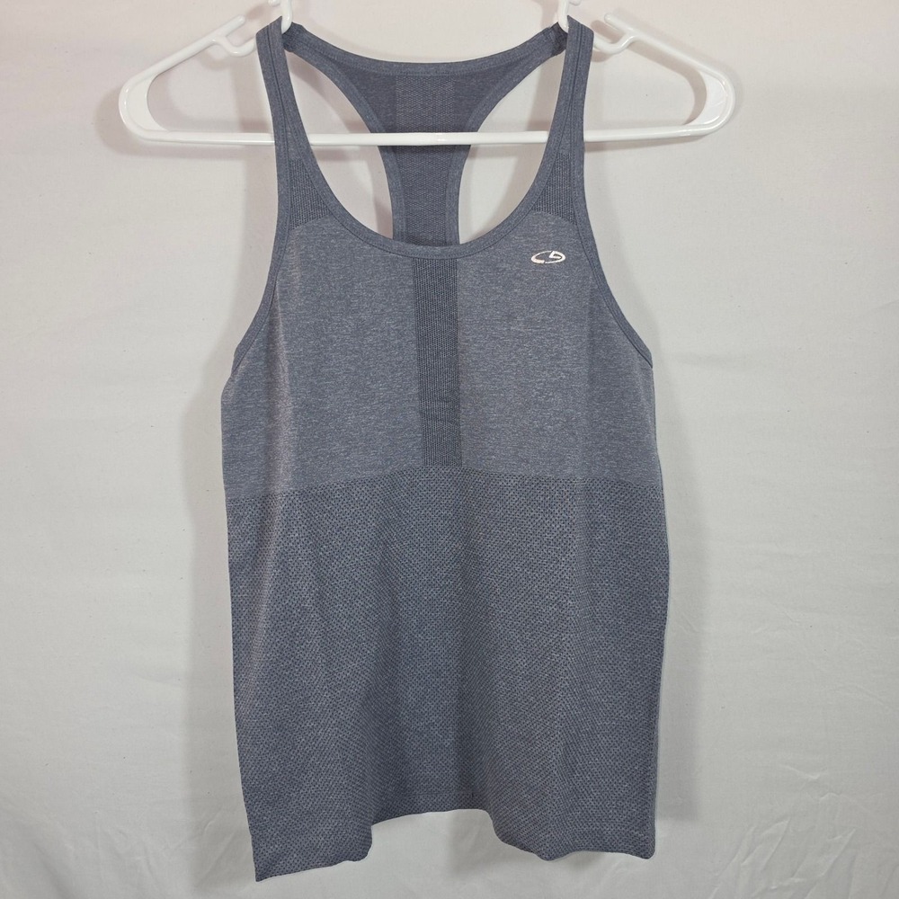 Champion C9 Womens Racerback Tank Top Blue Gray Seamless Athletic W136